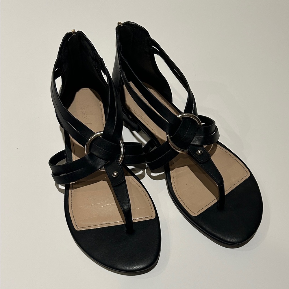Essex Lane Women’s Black Strappy Sandals. Size 6.5